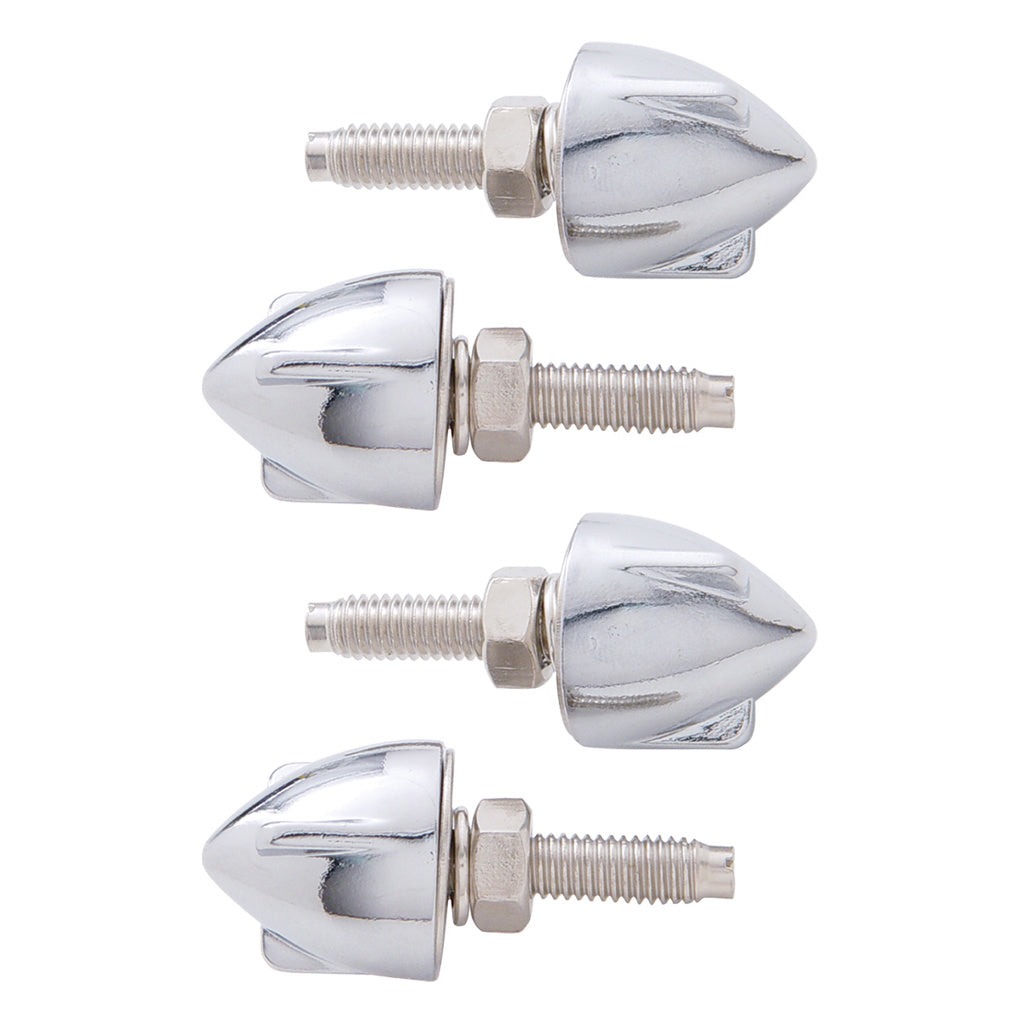 4-Pack of Chrome 3-Wing Bullet Style License Plate Fasteners