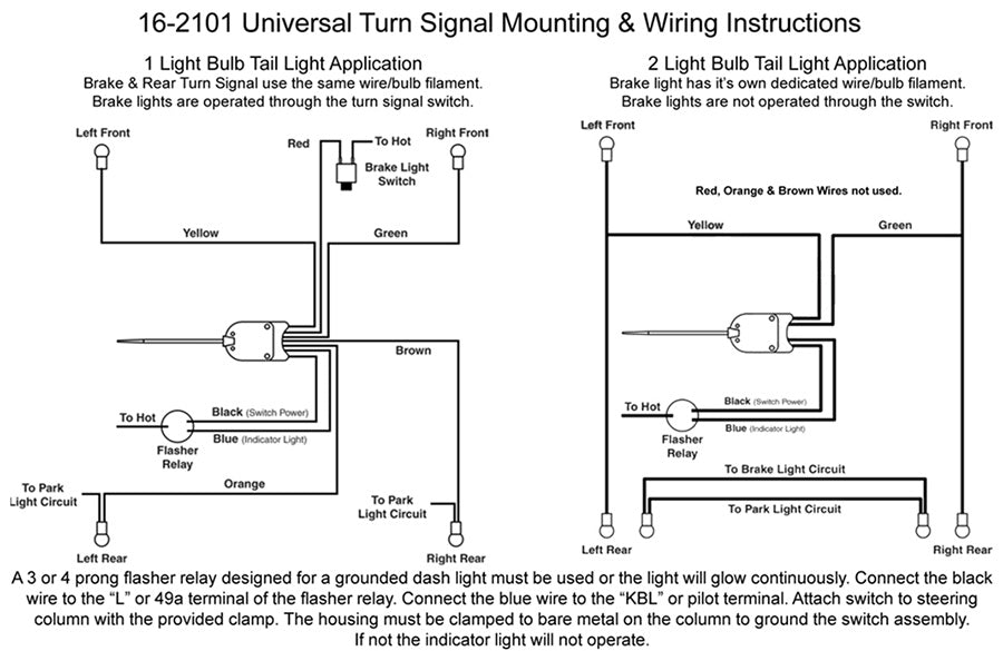 Column Mounted Universal Turn Signal Switch