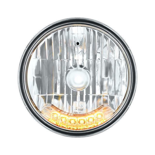 7" ULTRALIT CRYSTAL HEADLIGHT WITH 6 AMBER LED LIGHTS