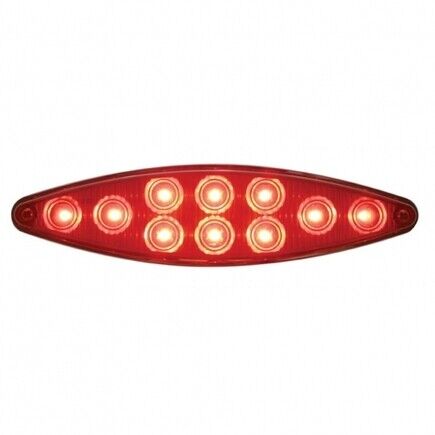 10 LED CAT'S EYE LIGHT WITH BEZEL - STOP,TURN,TAIL - RED LED/RED LENS