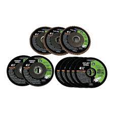 4-1/2 In Metal Grinding/Cut Off/Flap Wheel Assorted Set 10 Piece 47572