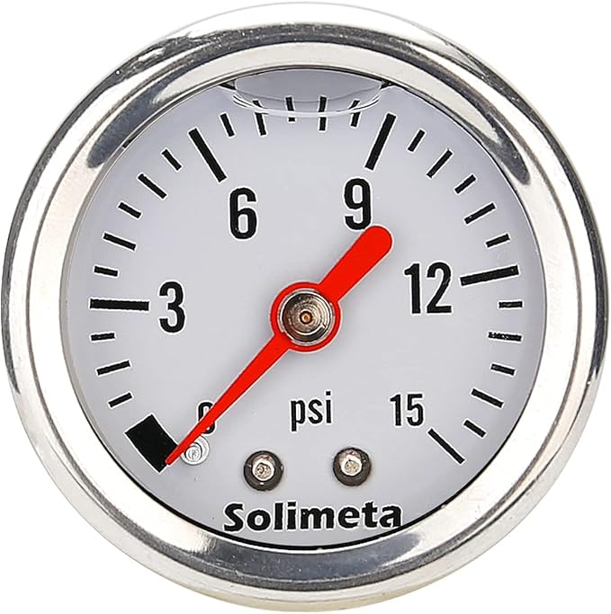 1.5" Oil Filled Fuel Pressure 1/8 NPT Inline Fuel Pressure Gauge
