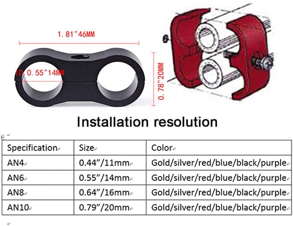 Fuel, Oil, Brake Line, Water Pipe and Gas Line Hose Separator Clamps Divider Fitting Adapter