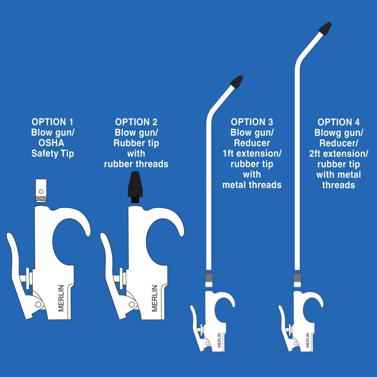 5-Piece Air Blow Gun with Extensions