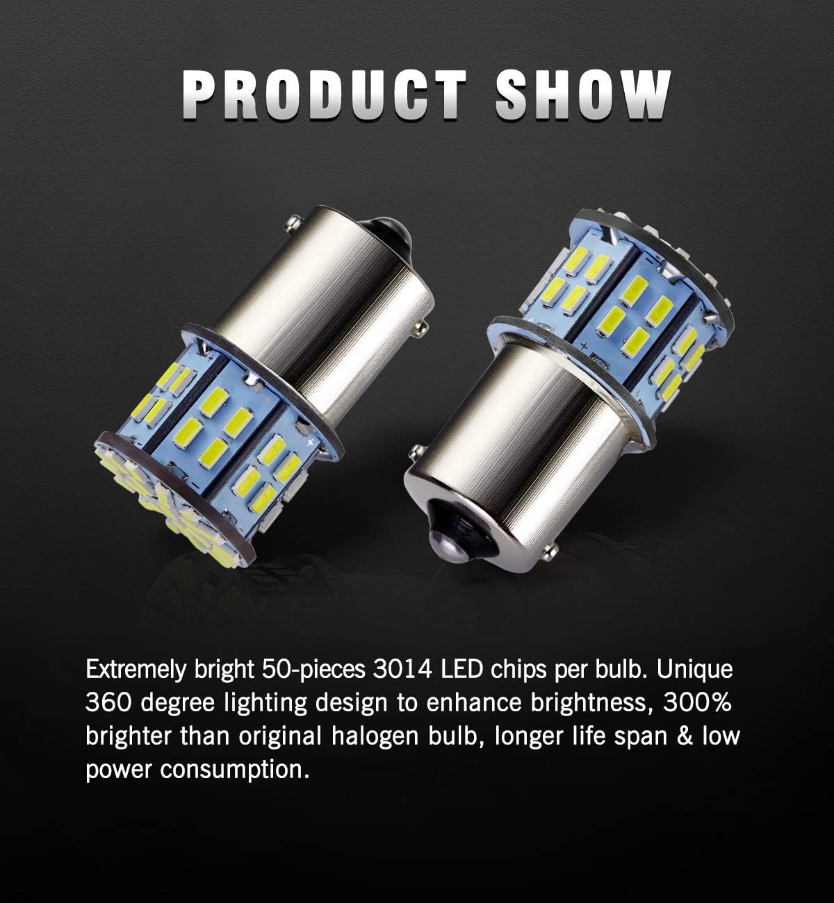 1156 50-SMD LED SUPER BRIGHT WHITE LIGHT BULB