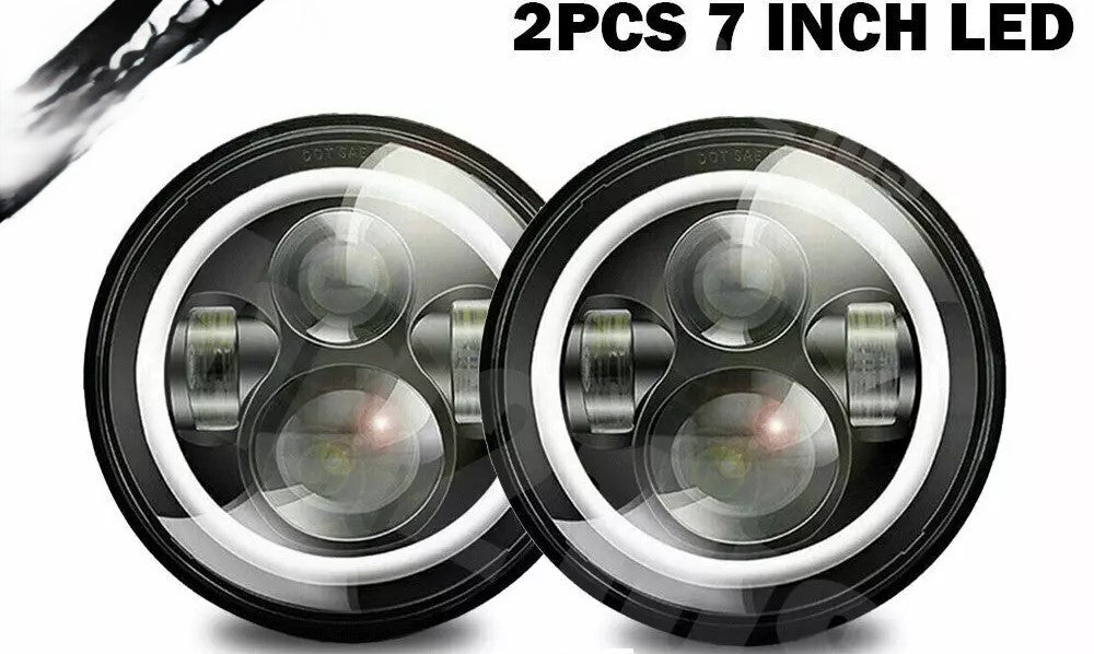 7" Angel Eye LED Headlights