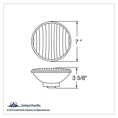 7" Circular Headlight with Replaceable H4 Bulb