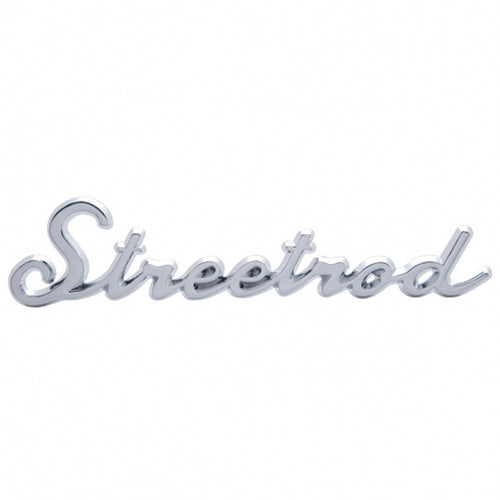 CHROME STREETROD SCRIPT EMBLEM WITH STUDS