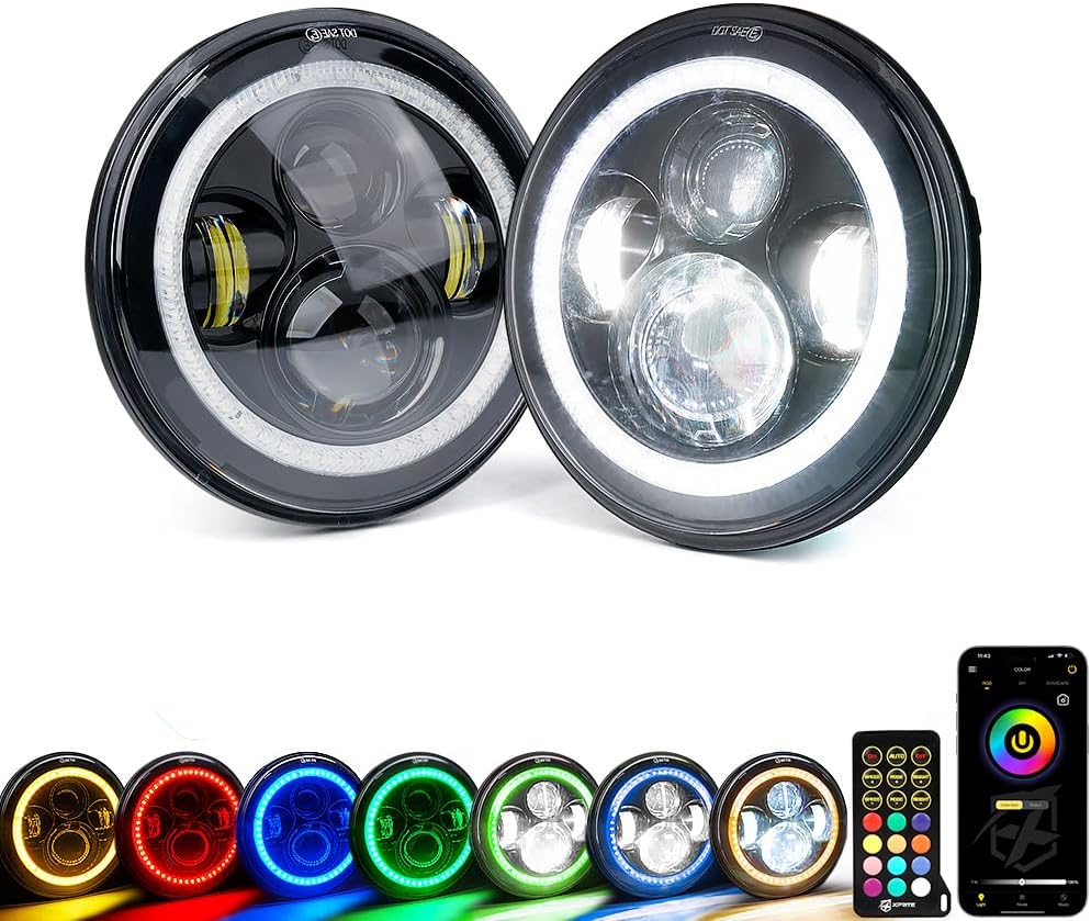 7" Bluetooth LED Headlights