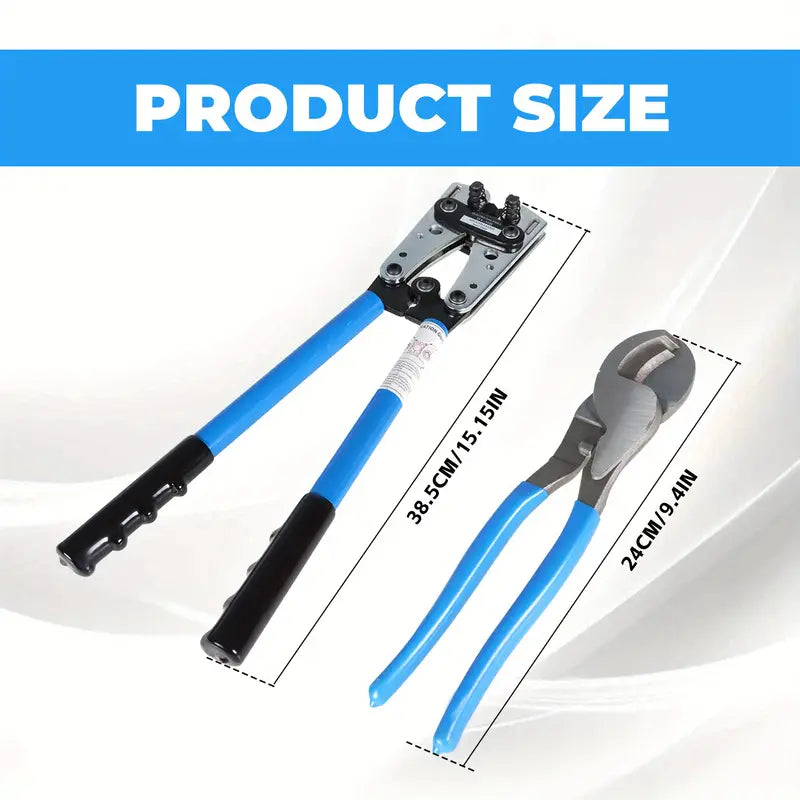Heavy Duty Battery Cable Lug Crimper Tool & Cable Cutter