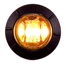 3/4" Round Marker Lights 3LED with Black Rubber Grommet