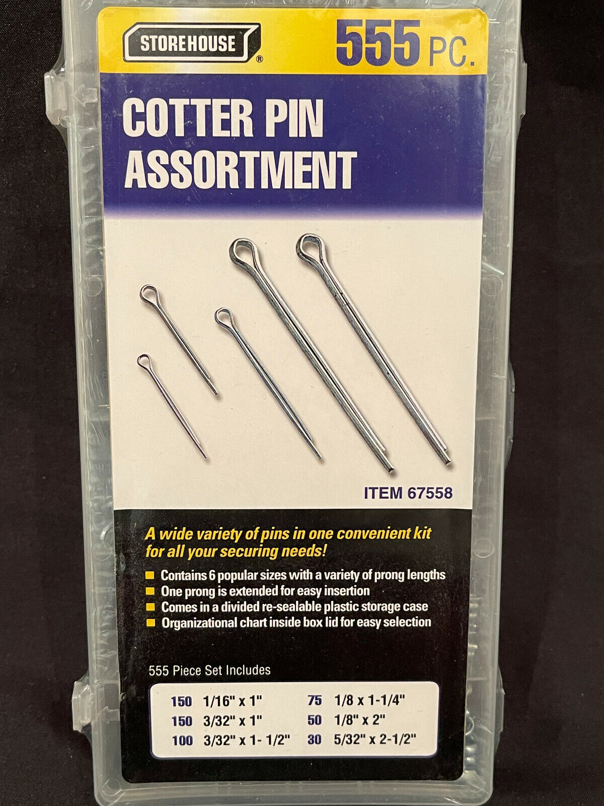 555 PC COTTER PIN ASSORTMENT
