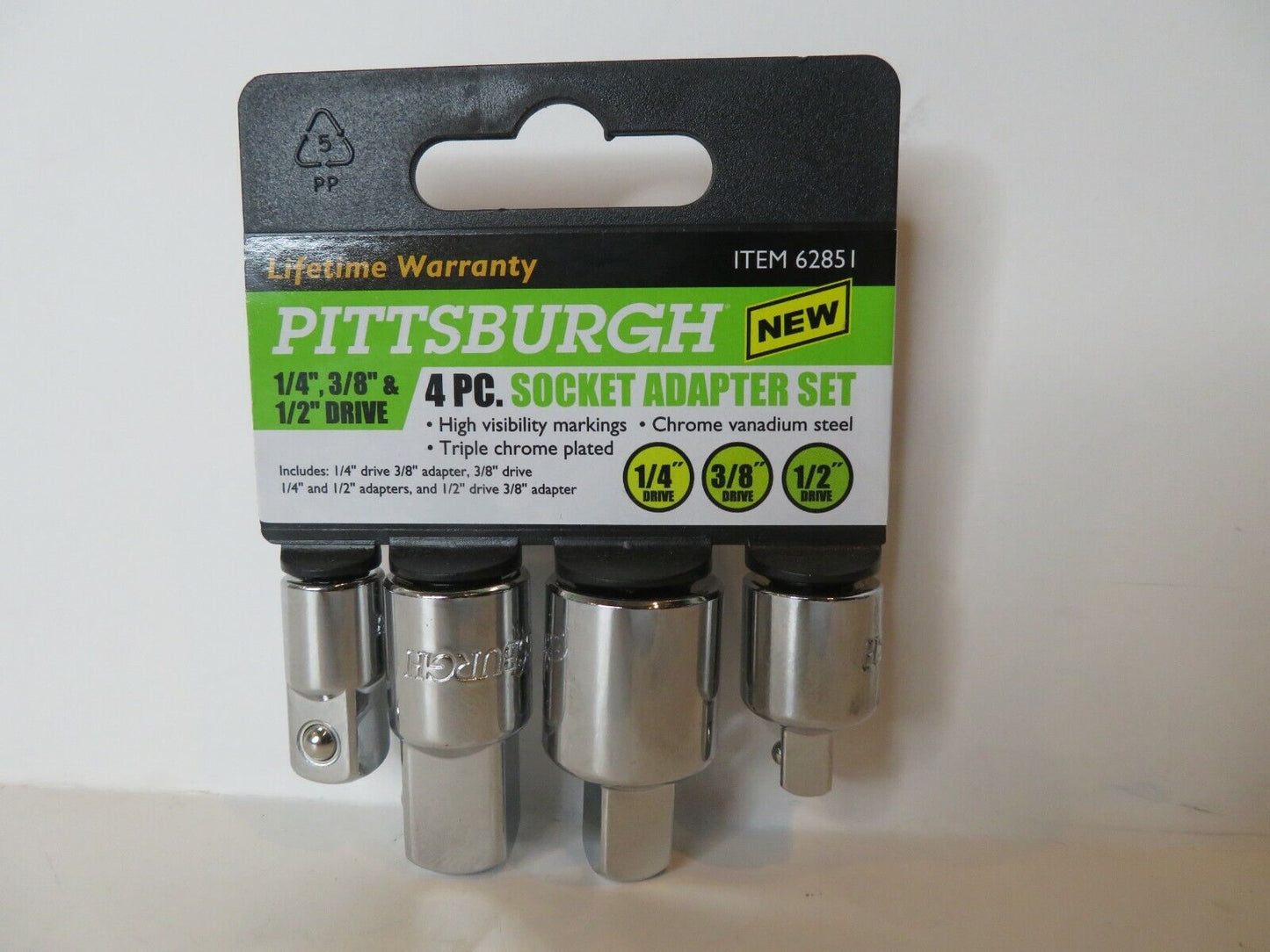 4 PC. HIGH VISIBILITY SOCKET ADAPTER SET 62851