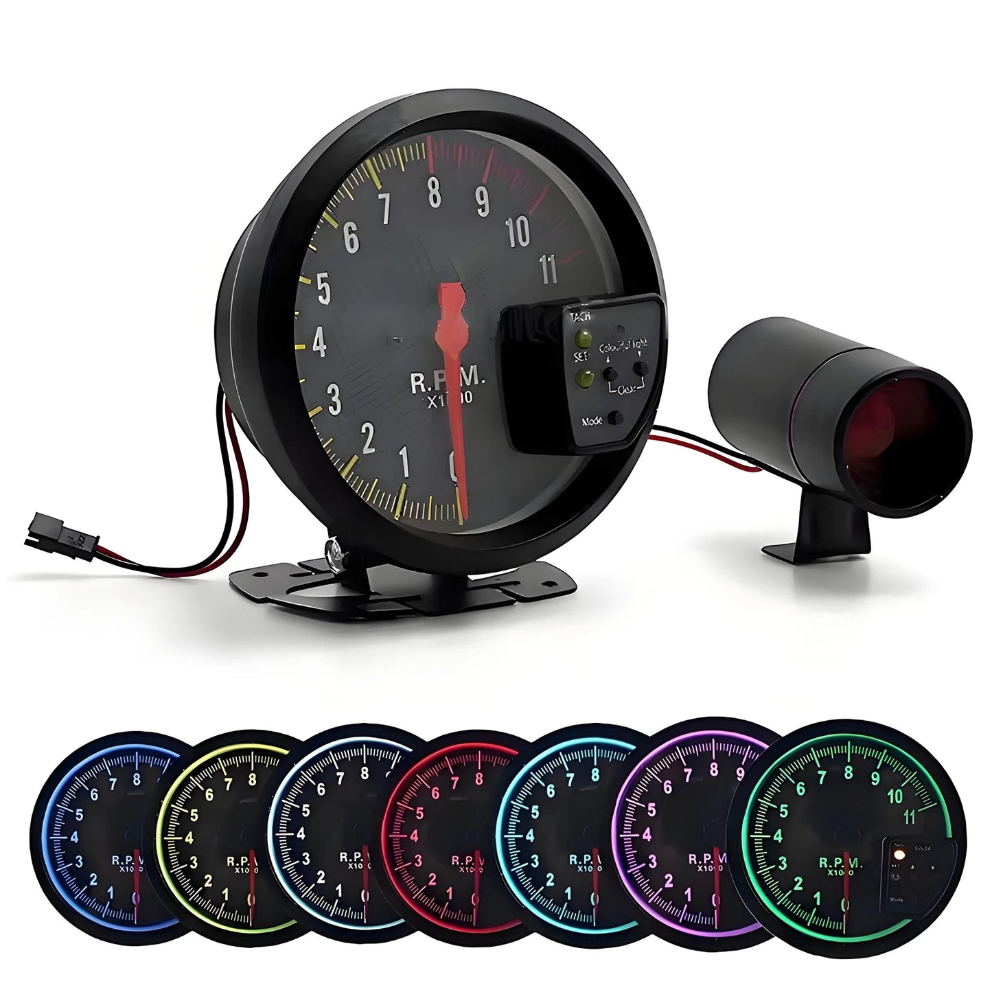 5" Tachometer with 7 Color Backlit and Shift Light 0-11000RPM
