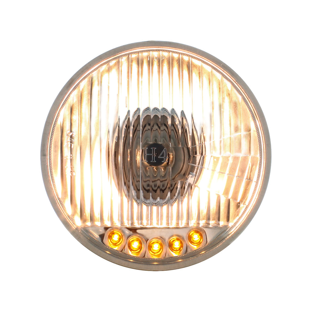 5-3/4" Crystal Halogen Headlight with 5 LED Position Lights