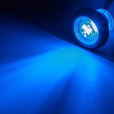 3/4" Round Marker Lights 3LED with Black Rubber Grommet