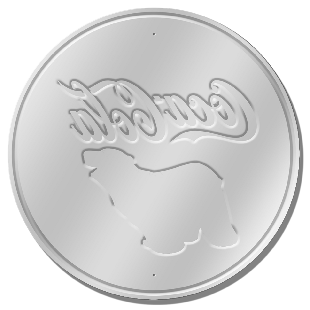 Coke - Bear Cub - Round Fully Embossed Steel