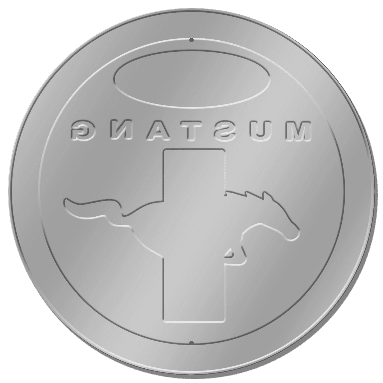 Ford Mustang Blue - Round Fully Embossed Steel