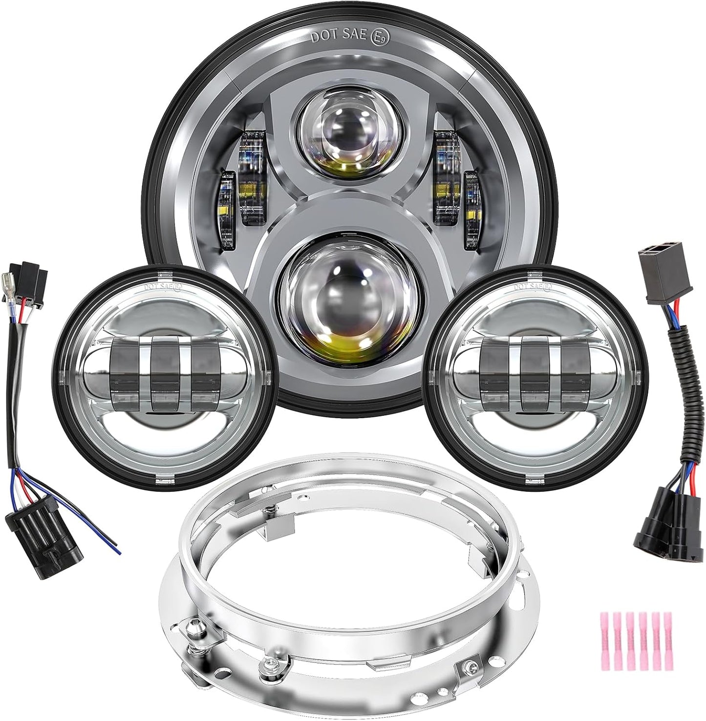 7" Motorcycle Headight with 4.5" Spot/Fog Lights