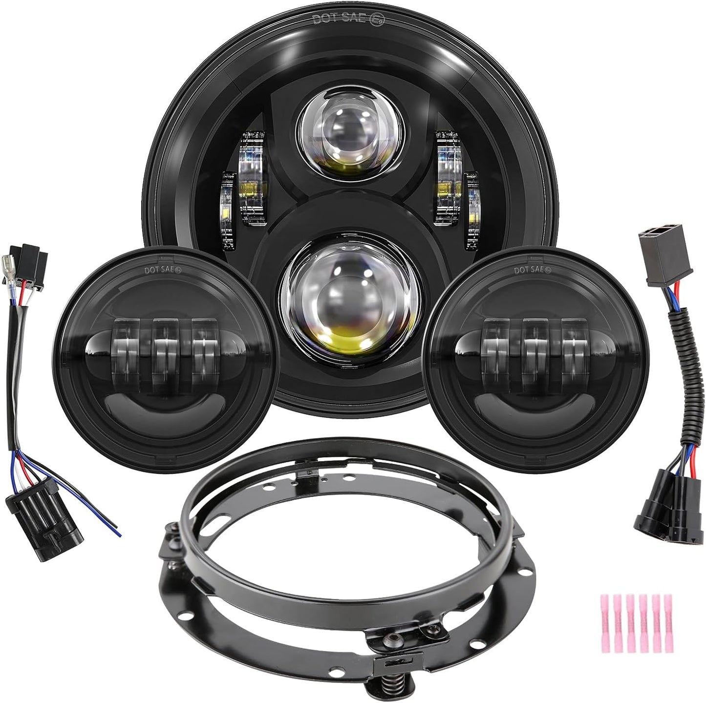 7" Motorcycle Headight with 4.5" Spot/Fog Lights