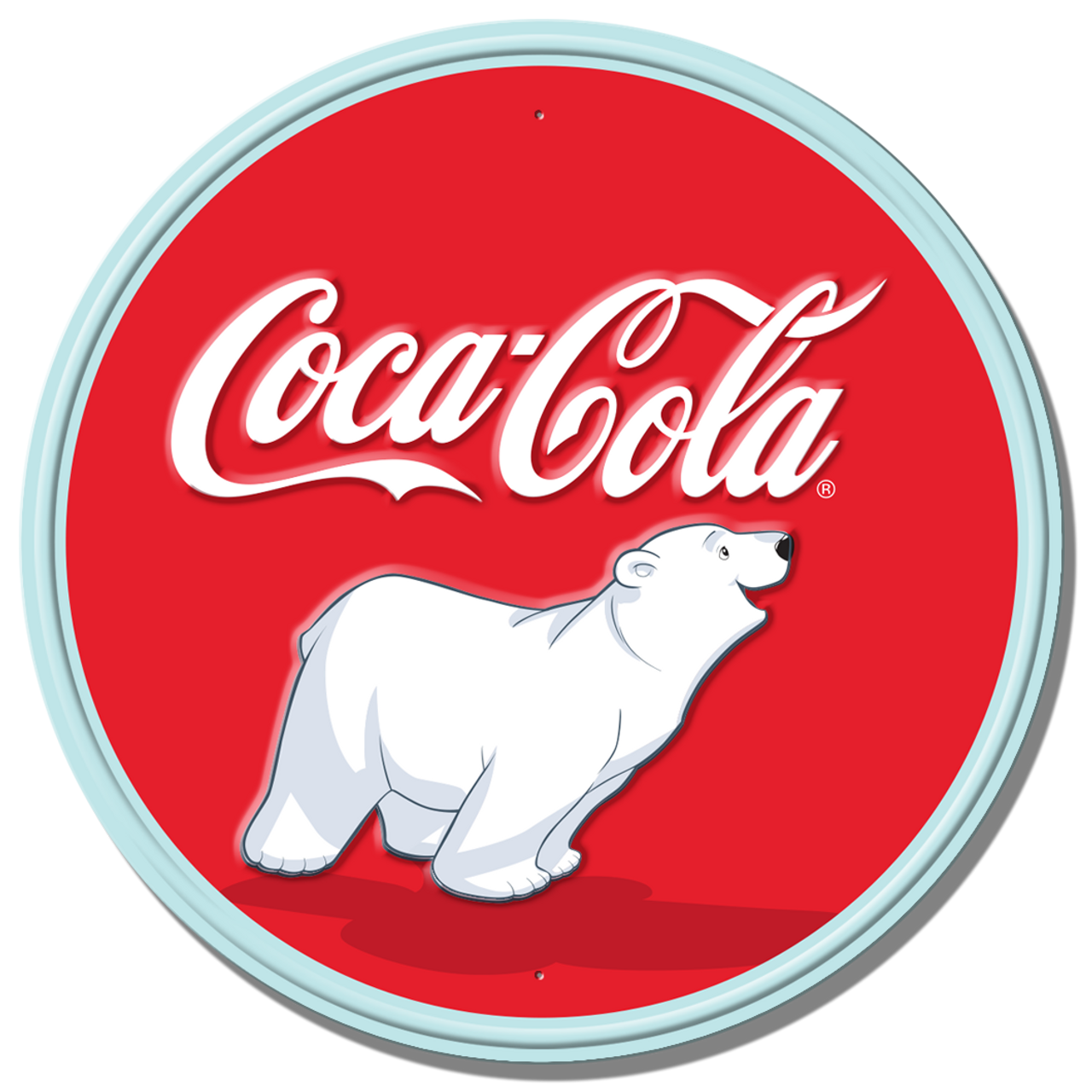Coke - Bear Cub - Round Fully Embossed Steel