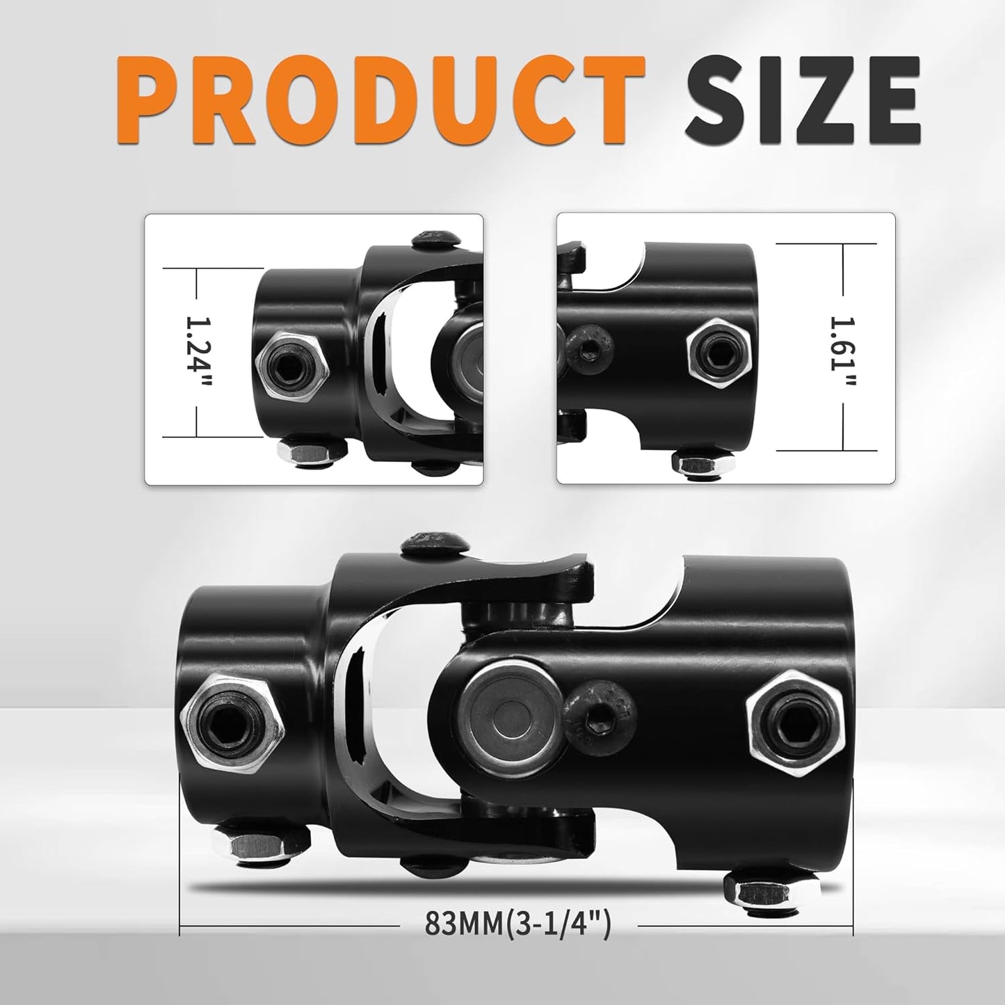 Black Steering Universal U-Joints