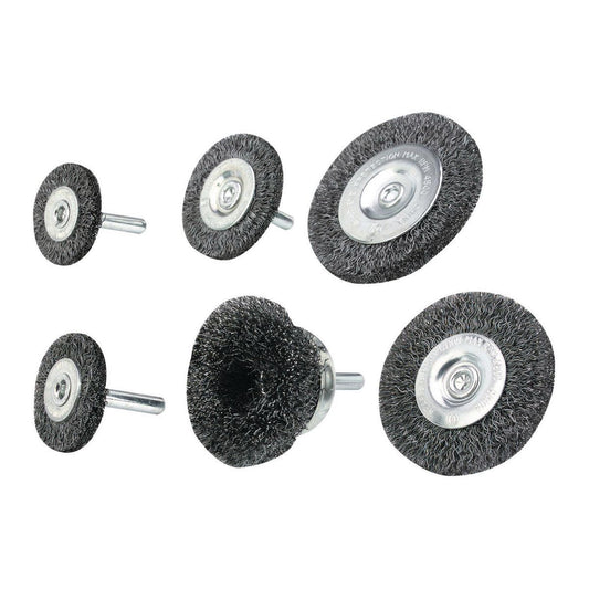 6 Pc. Wire Wheel/Cup Brush Set