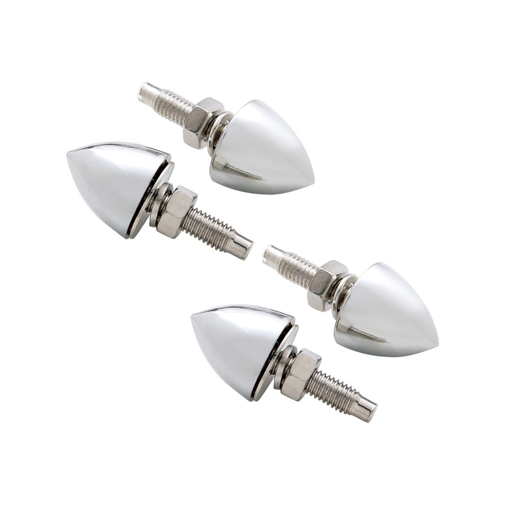 4-Pack of Chrome Bullet License Plate Fastener