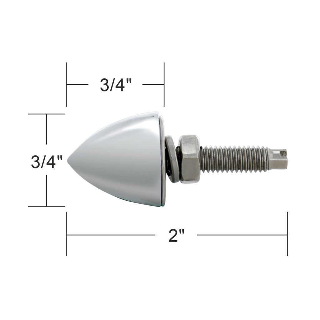 4-Pack of Chrome Bullet License Plate Fastener