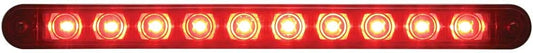 9" 10 LED Light Bar with Bezel Red LED/Red Lens