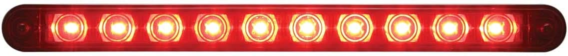9" 10 LED Light Bar with Bezel Red LED/Red Lens