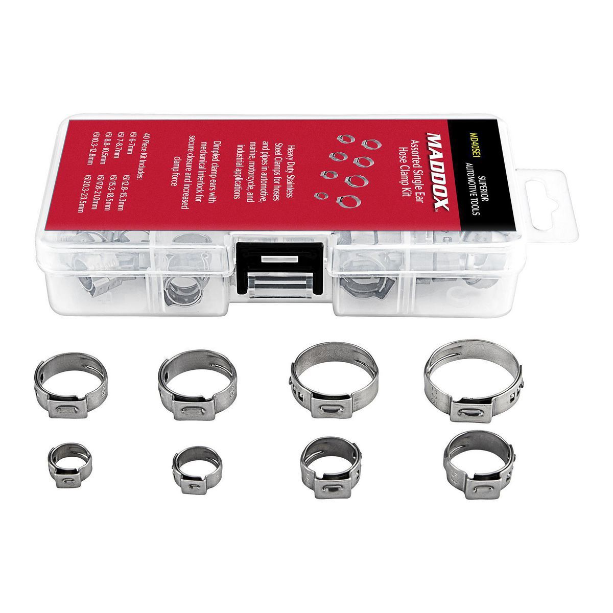40 PC SINGLE EAR STAINLESS CLAMPS