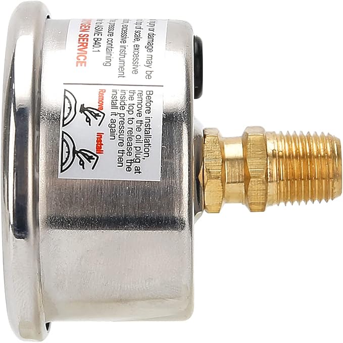 1.5" Oil Filled Fuel Pressure 1/8 NPT Inline Fuel Pressure Gauge