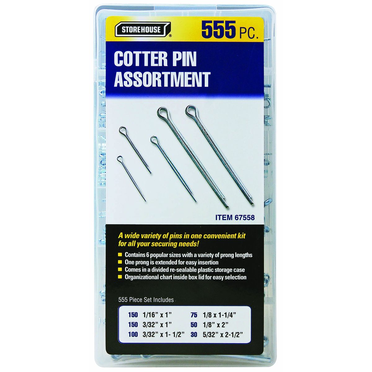 555 PC COTTER PIN ASSORTMENT