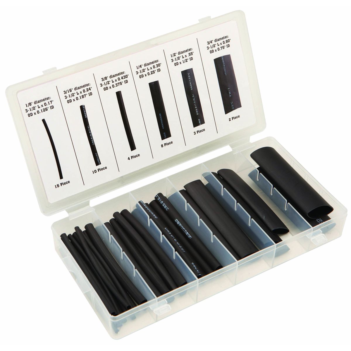 42 Piece Marine Heat-Shrink Tubing Assortment with Case