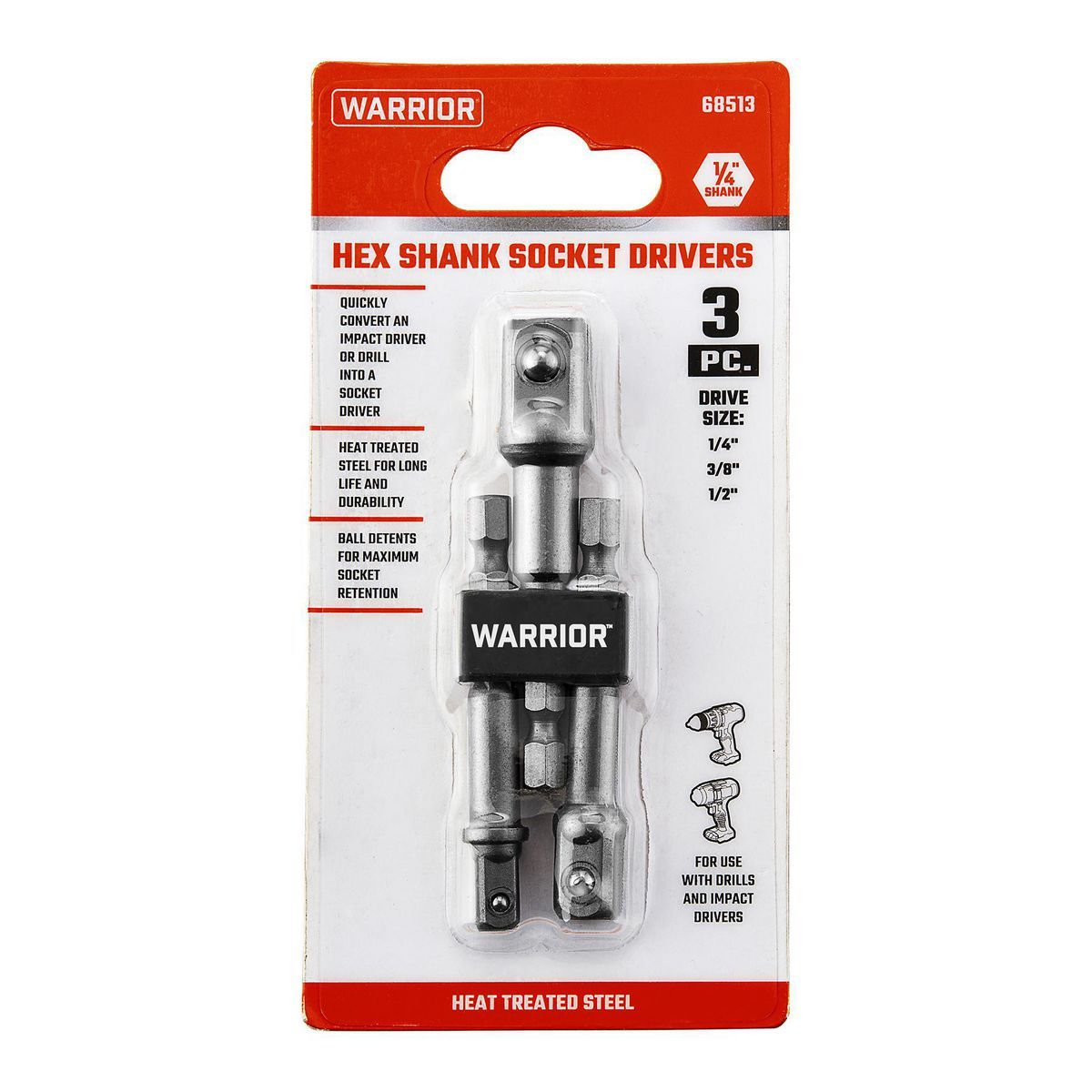 3 Pc. Hex Shank Socket Driver Set