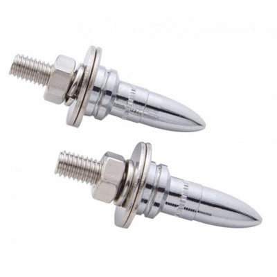 2-Pack of Chrome Bullet Shape License Plate Fastener