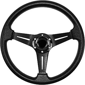 3 SPOKE 14" LEATHER LIKE STEERING WHEEL