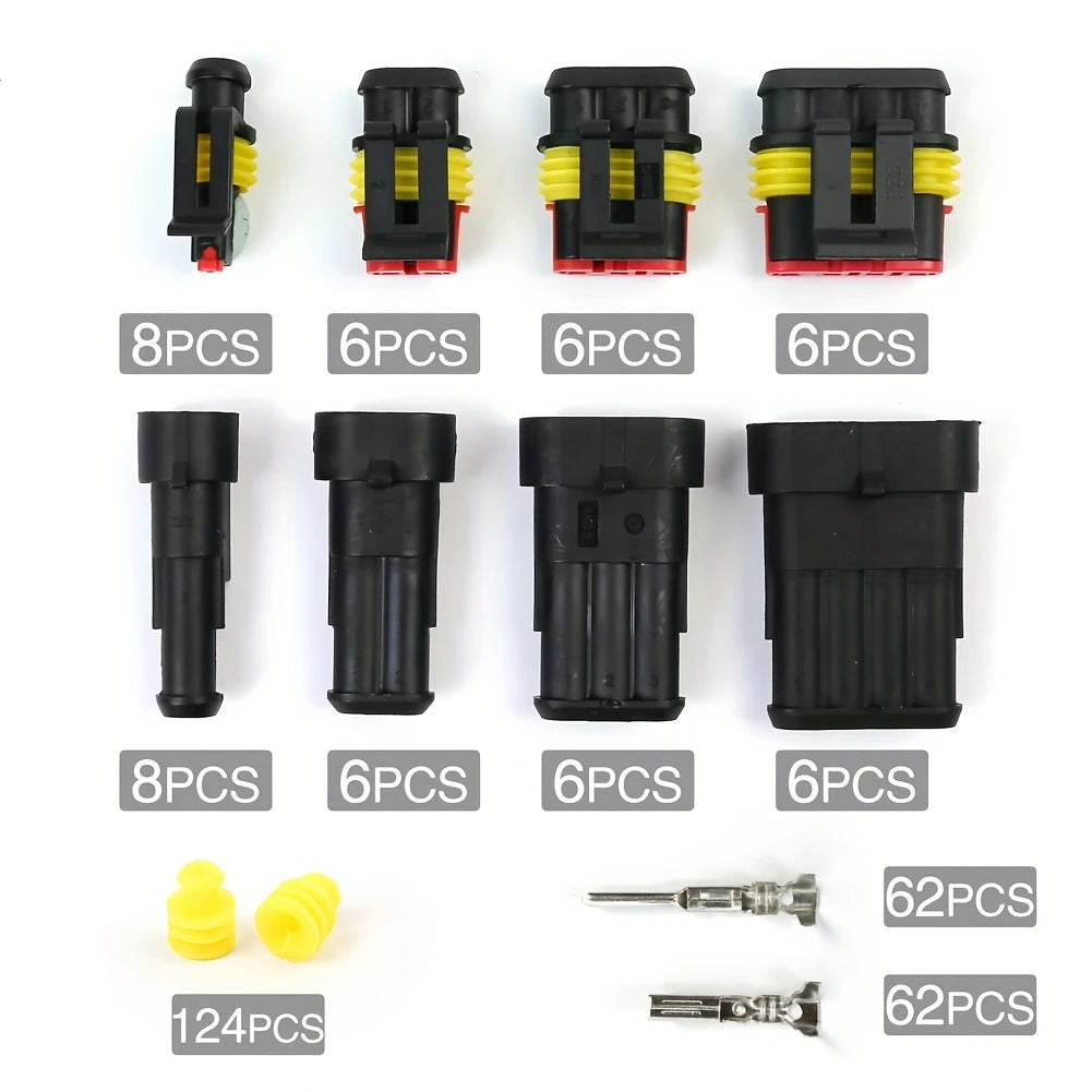 352 pcs Car Electrical Connector Terminals Automotive Wire Plug 1 2 3 4 Pin