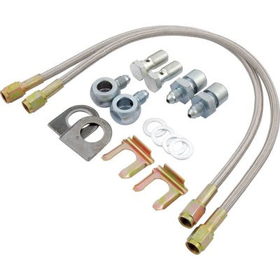 15" Long Brake Hose Kit Braided Stainless GM Metric Calipers