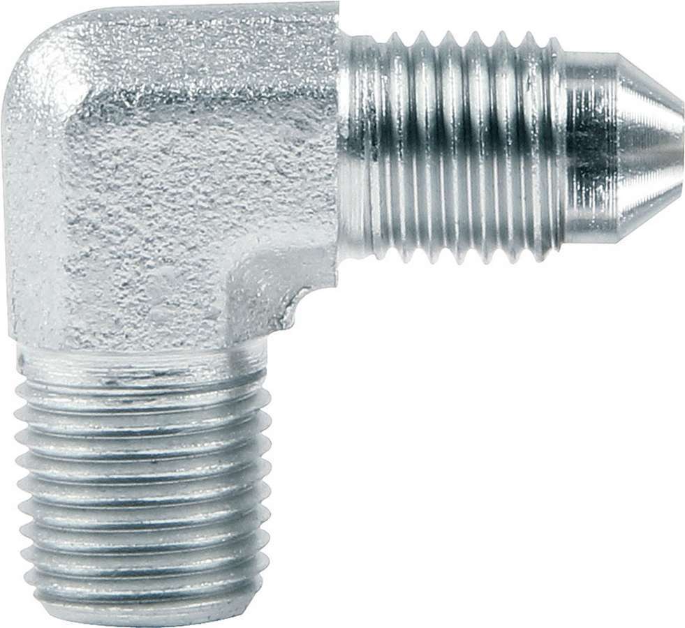 3 AN Male to 1/8" NPT Male 90 Degree fitting adapter.