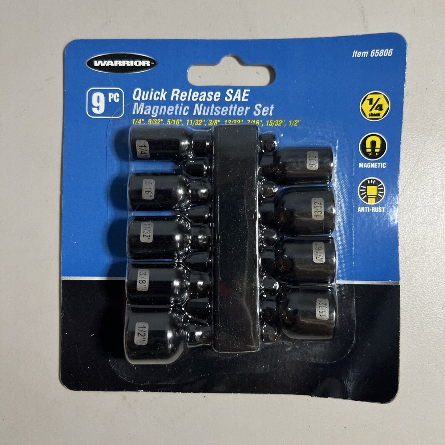 9 Pc. Quick Release Magnetic SAE Nut Setter Set
