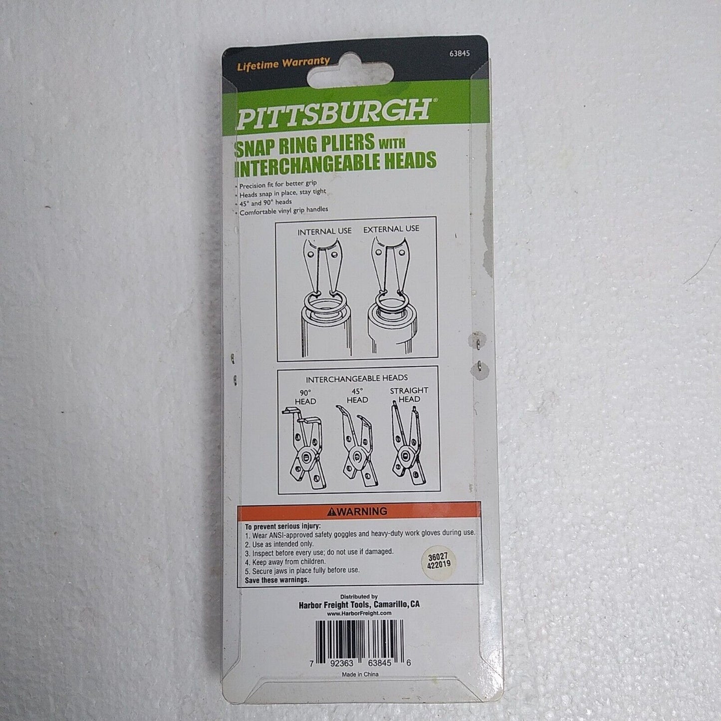 SNAP RING PLIERS WITH INTERCHANGEABLE HEADS 63845