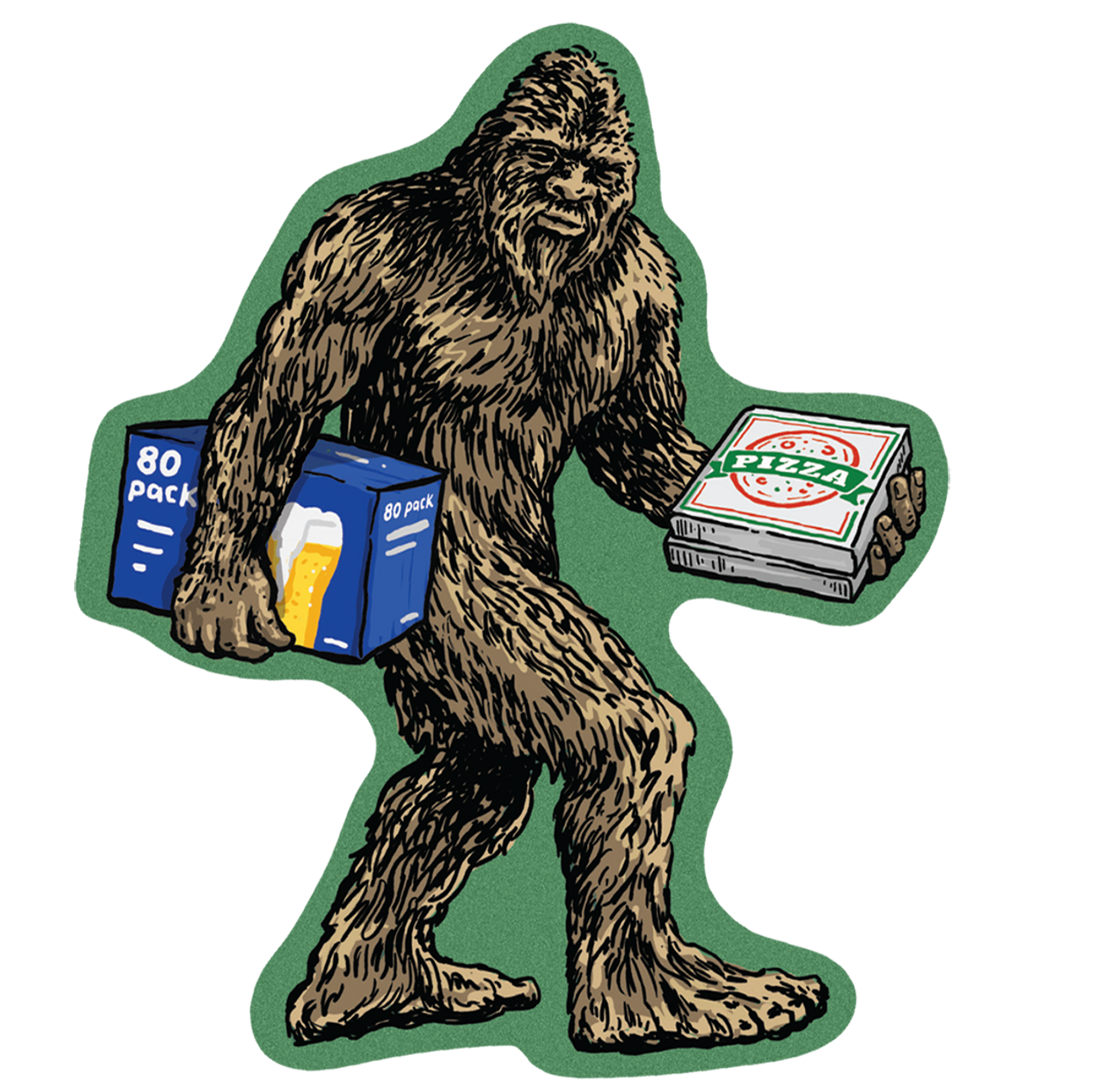 Big Foot with Beer Gloss Sticker