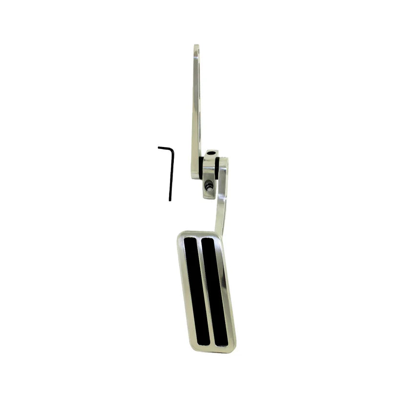 1-3/4" x 4-5/8" Firewall Mounted Polished Aluminum Gas Pedal