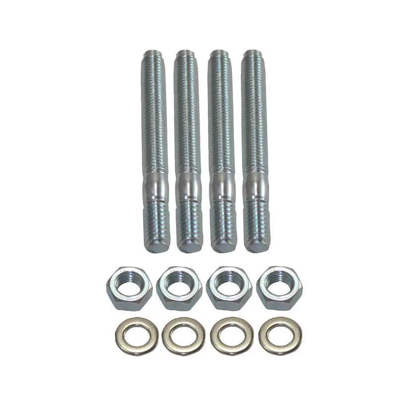 Carburetor Stud Kits - White Zinc Steel