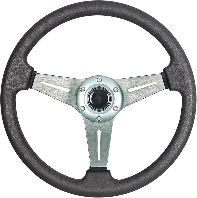 3 SPOKE 14" LEATHER LIKE STEERING WHEEL